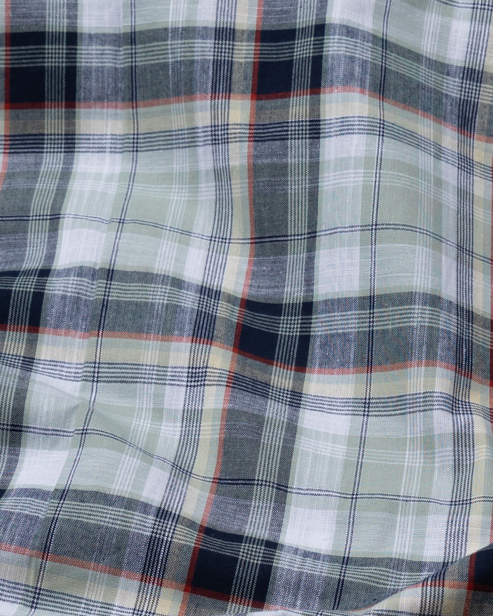 Xyric Green Check Linen Shirt - John Ellies
