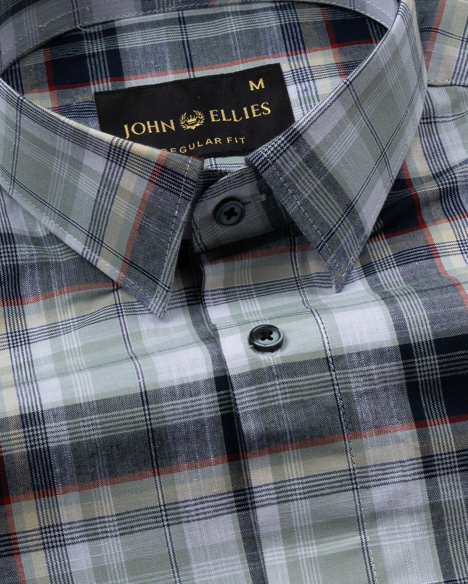 Xyric Green Check Linen Shirt - John Ellies