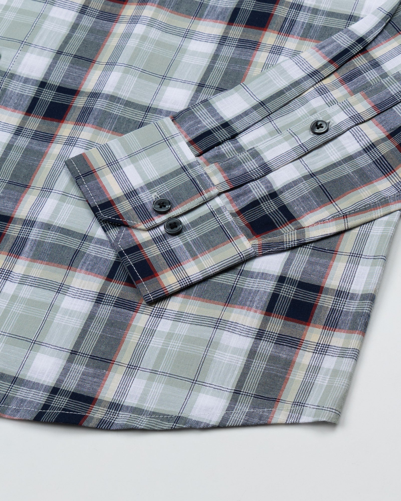 Xyric Green Check Linen Shirt - John Ellies