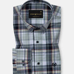 Xyric Green Check Linen Shirt - John Ellies