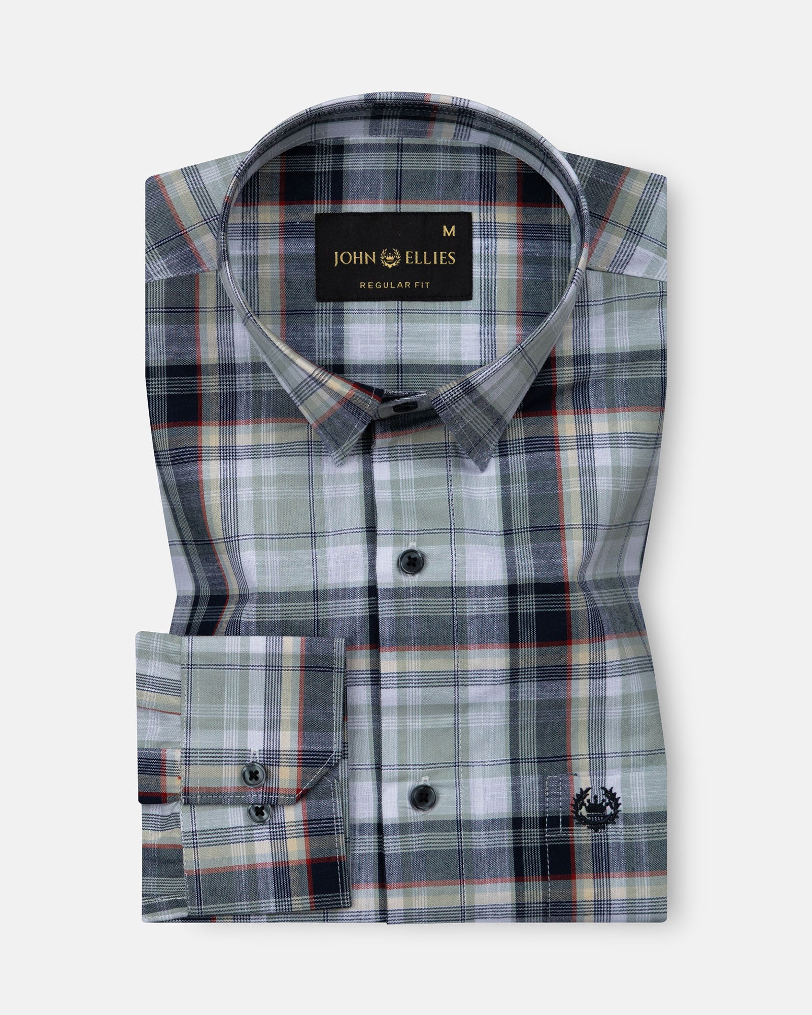 Xyric Green Check Linen Shirt - John Ellies