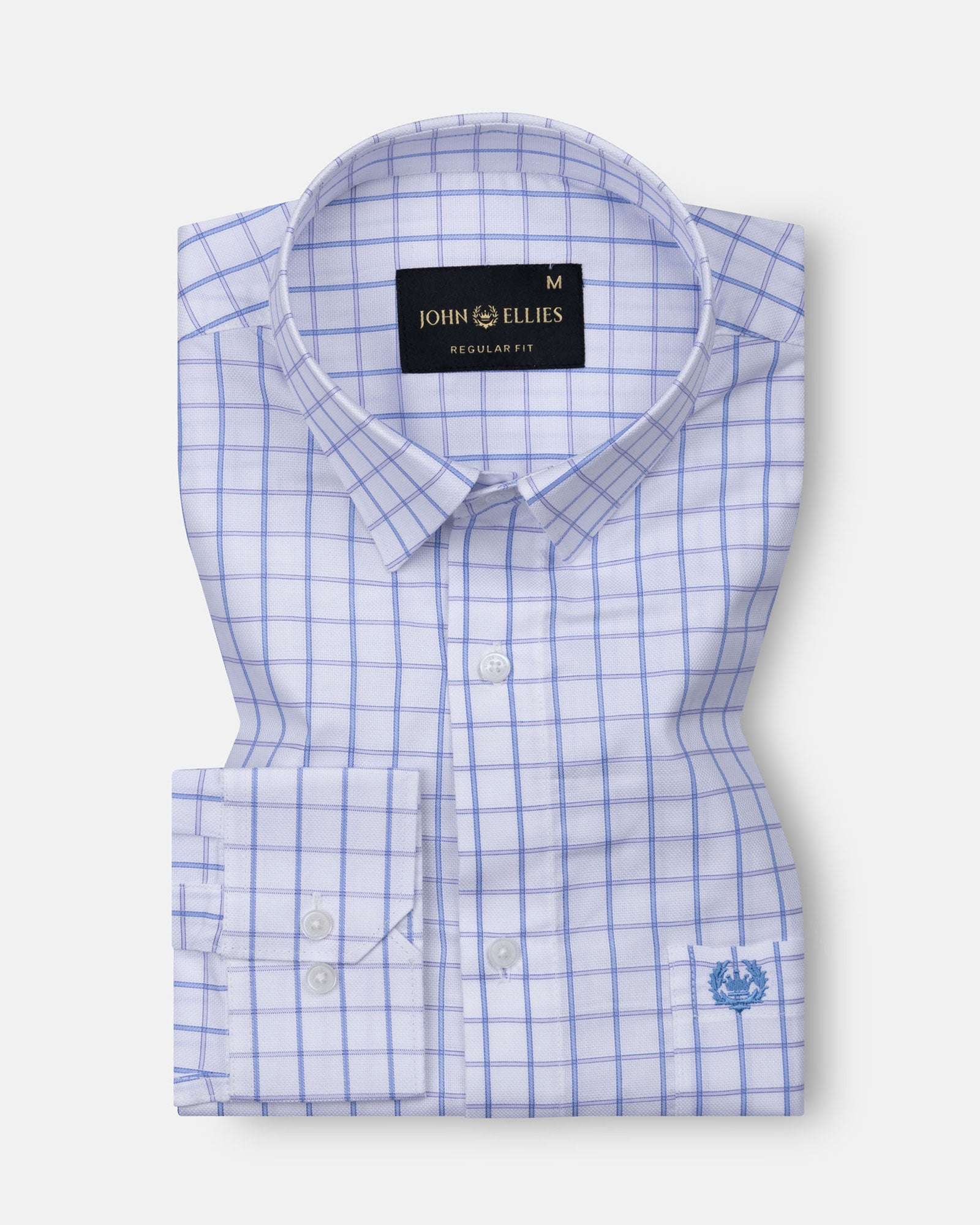 Xyric White Check Cotton Shirt - John Ellies