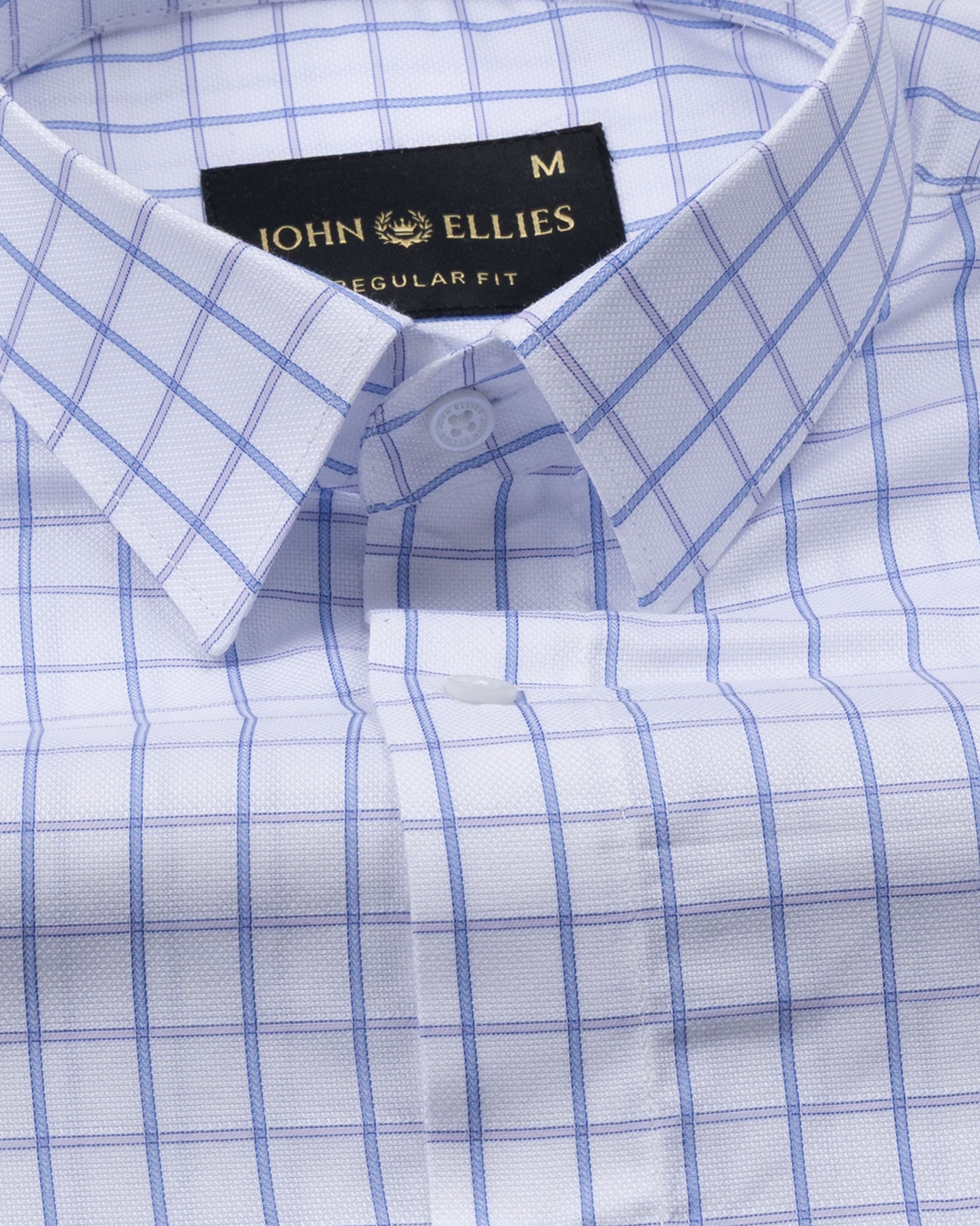 Xyric White Check Cotton Shirt - John Ellies