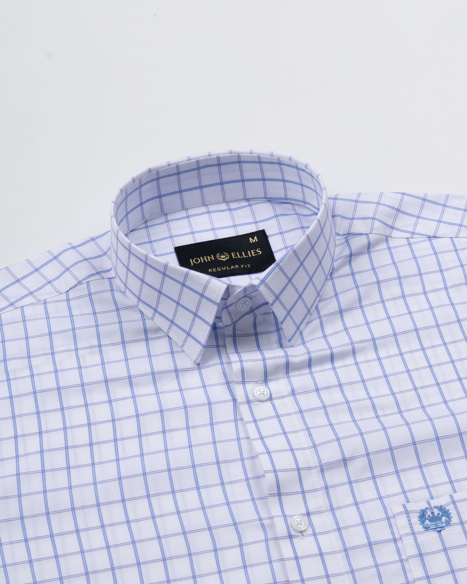 Xyric White Check Cotton Shirt - John Ellies