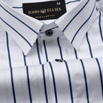 Xyric Blue Stripe Cotton Shirt - John Ellies