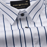 Xyric Blue Stripe Cotton Shirt - John Ellies