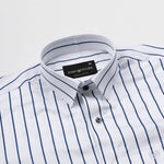 Xyric Blue Stripe Cotton Shirt - John Ellies