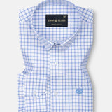 Celia Sky Blue Check Cotton Shirt