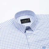 Celia Sky Blue Check Cotton Shirt