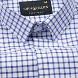 Celia Navy Blue Check Cotton Shirt
