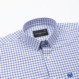 Celia Navy Blue Check Cotton Shirt