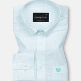Maren Cyan Stripe Linen Shirt