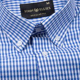 Oberon Blue Check Button Down Cotton Shirt
