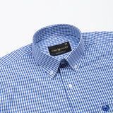 Oberon Blue Check Button Down Cotton Shirt