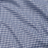 Oberon Navy Blue Check Button Down Cotton Shirt