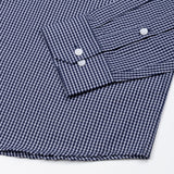 Oberon Navy Blue Check Button Down Oxford Cotton Shirt