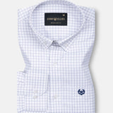 Oberon White Check Button Down Cotton Shirt
