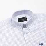 Oberon White Check Button Down Cotton Shirt