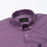 Oberon Red Check Button Down Cotton Shirt