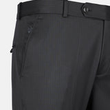 Beans Dim Grey Stripe Formal Cotton Pant - John Ellies