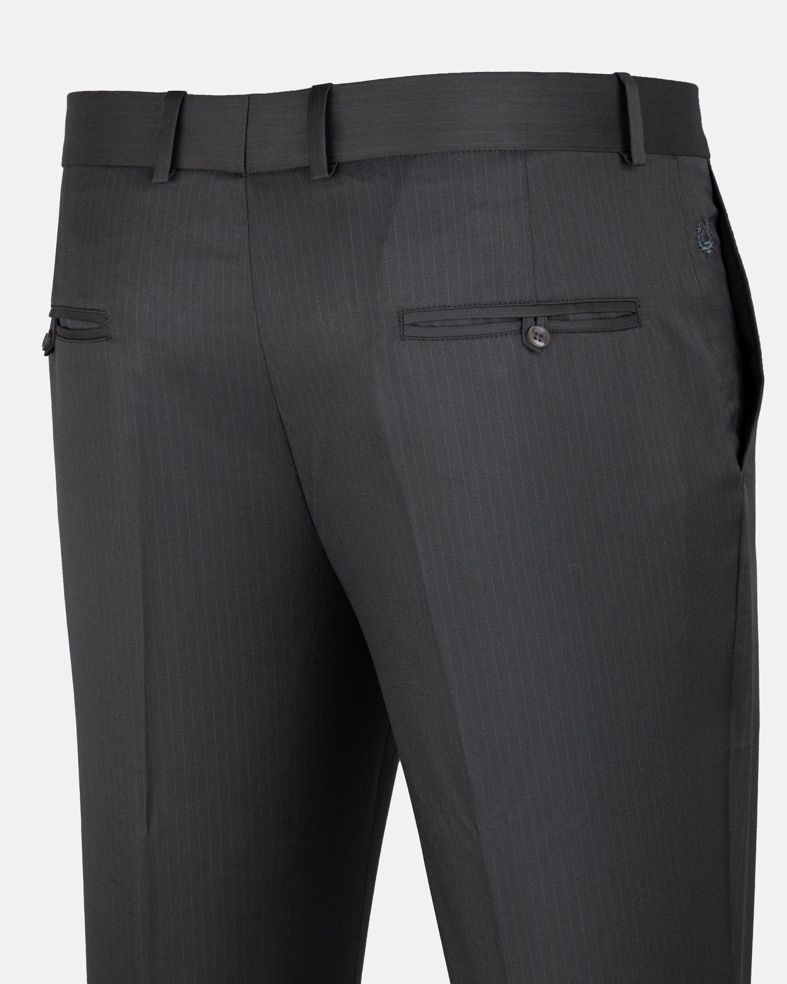 Beans Dim Grey Stripe Formal Cotton Pant - John Ellies