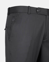 Beans Dim Grey Stripe Formal Cotton Pant