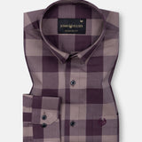 Maren Wine Check Cotton Shirt