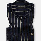 Esme Navy Blue Stripe Cotton Shirt