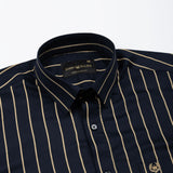 Esme Navy Blue Stripe Cotton Shirt