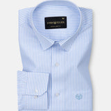 Maren Powder Blue Stripe Oxford Cotton Shirt