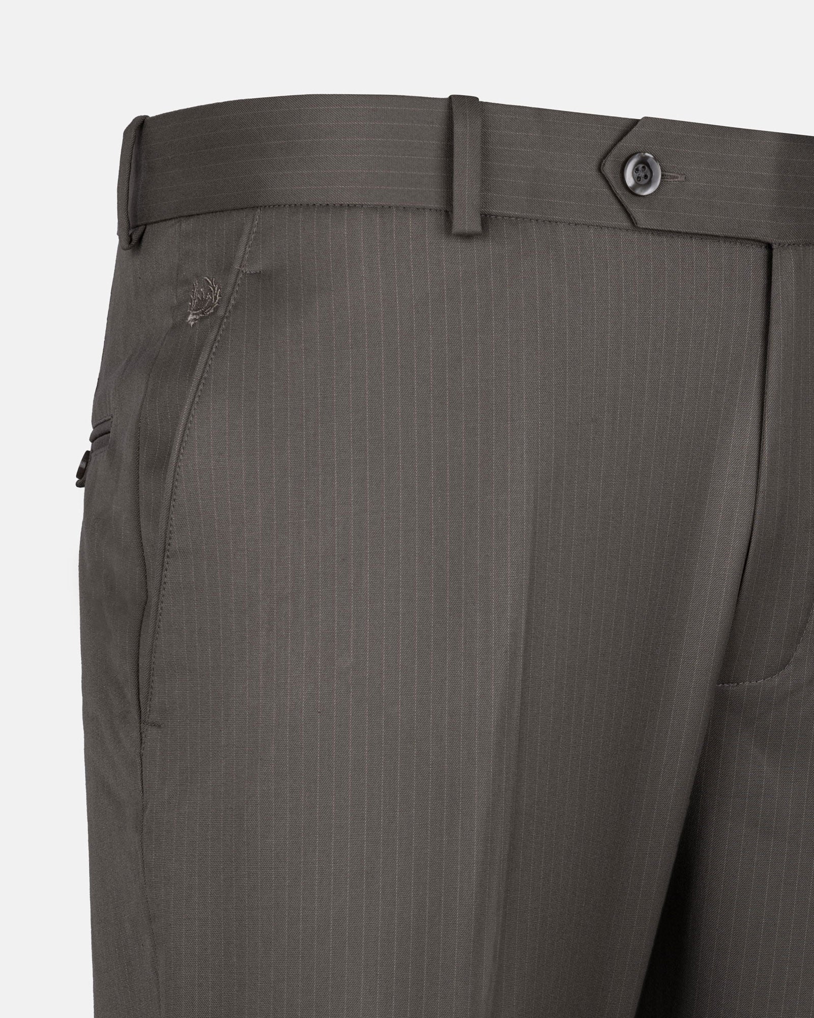 Beans Olive Grey Stripe Formal Cotton Pant - John Ellies