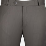 Beans Olive Grey Stripe Formal Cotton Pant - John Ellies