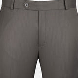 Beans Olive Grey Stripe Formal Cotton Pant - John Ellies