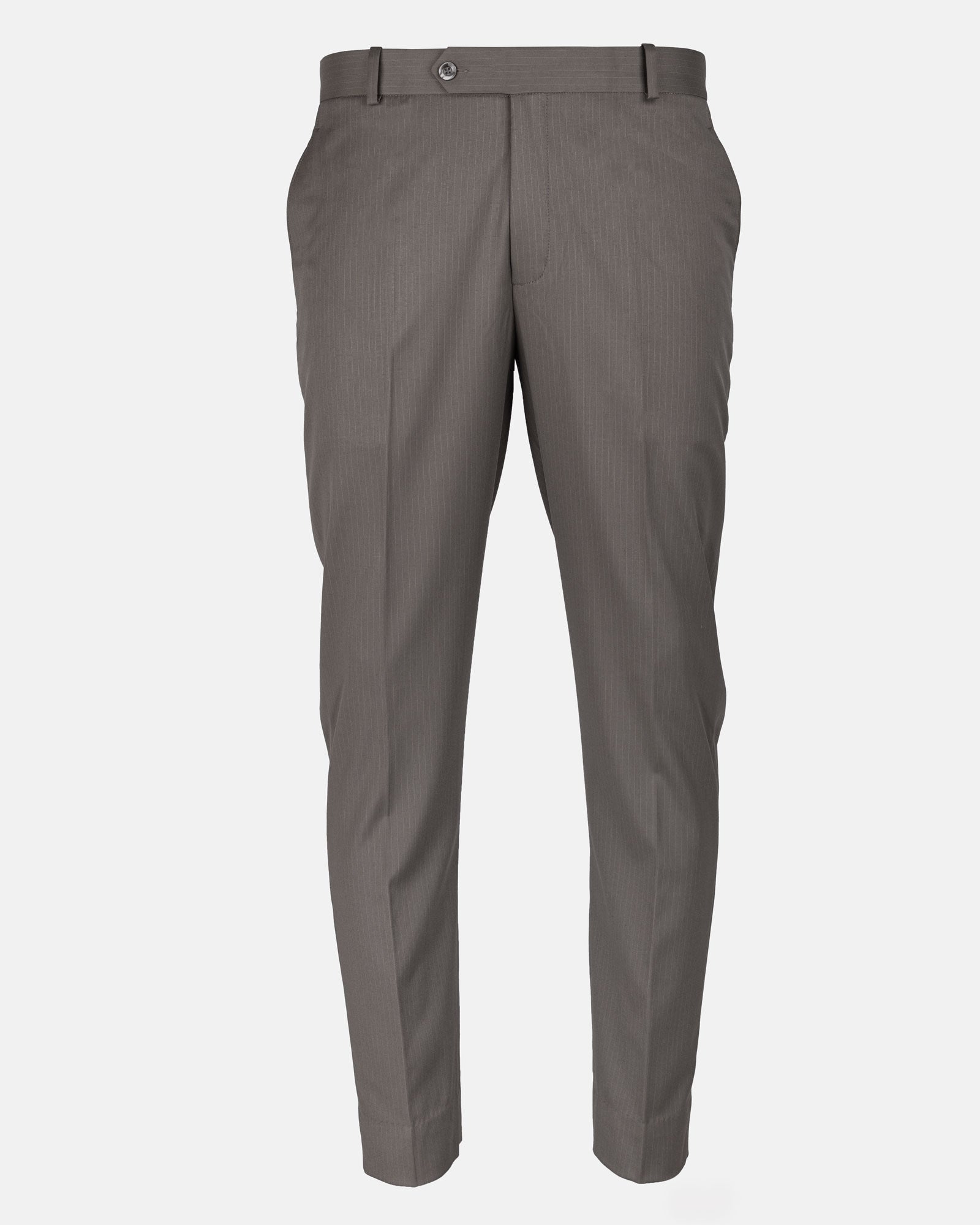 Beans Olive Grey Stripe Formal Cotton Pant - John Ellies