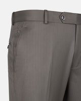 Beans Olive Grey Stripe Formal Cotton Pant