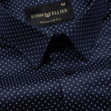 Iearus Navy Blue With Dots Cotton Printed Shirt