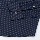 Iearus Navy Blue With Dots Cotton Printed Shirt