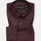 Iearus Maroon Cotton Printed Shirt