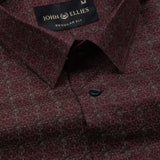Iearus Maroon Cotton Printed Shirt
