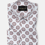 Iearus Brown Cotton Printed Shirt