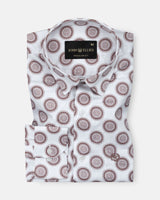 Iearus Brown Cotton Printed Shirt