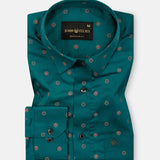 Iearus Green Cotton Printed Shirt