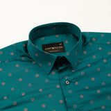 Iearus Green Cotton Printed Shirt