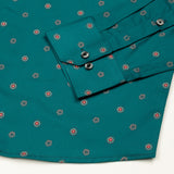 Iearus Green Cotton Printed Shirt