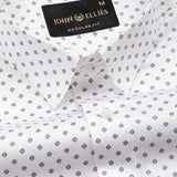 Iearus White With Black Dots Cotton Printed Shirt