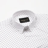 Iearus White With Black Dots Cotton Printed Shirt