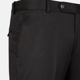 Beans Onyx Grey Stripe Formal Cotton Pant - John Ellies
