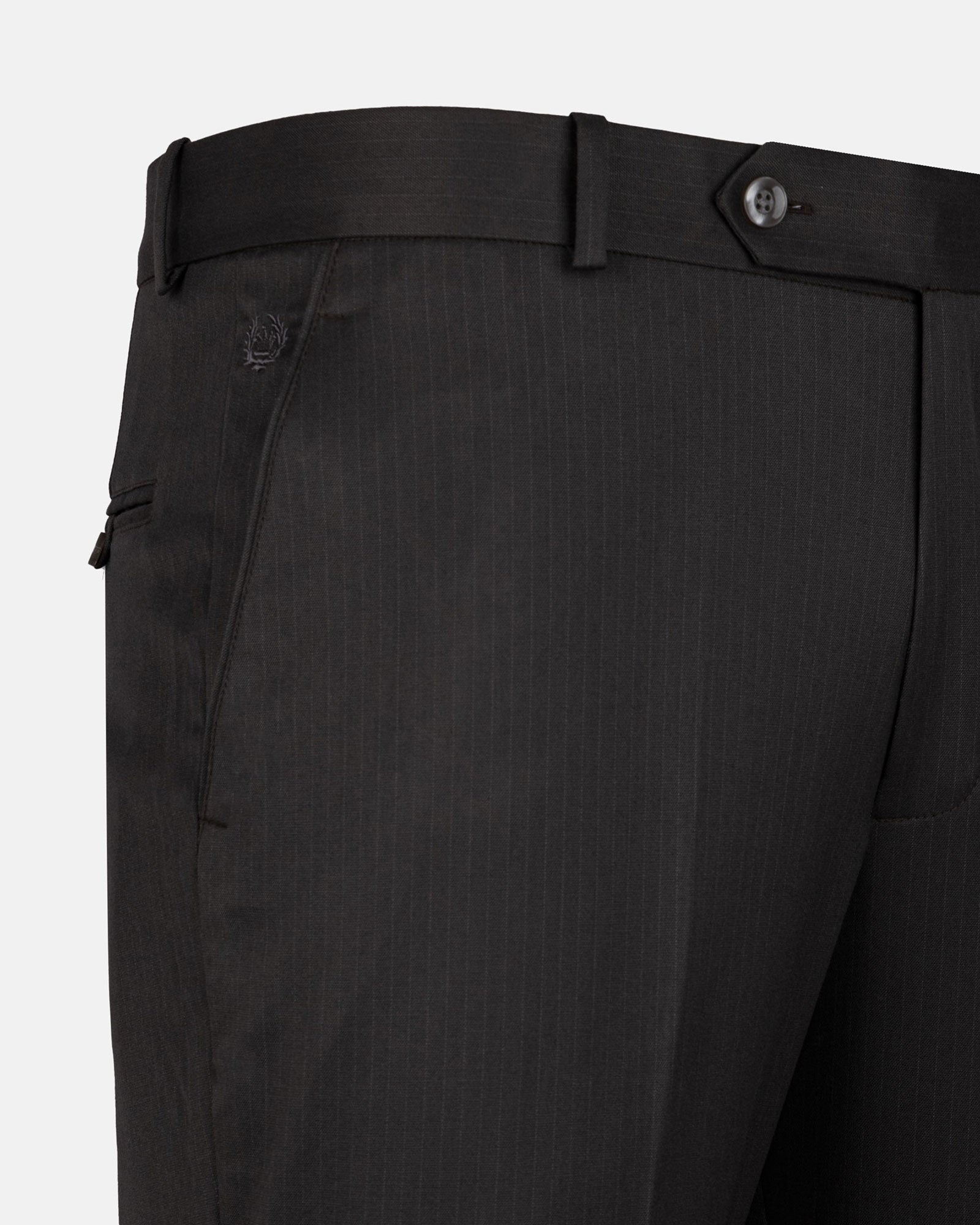 Beans Onyx Grey Stripe Formal Cotton Pant - John Ellies