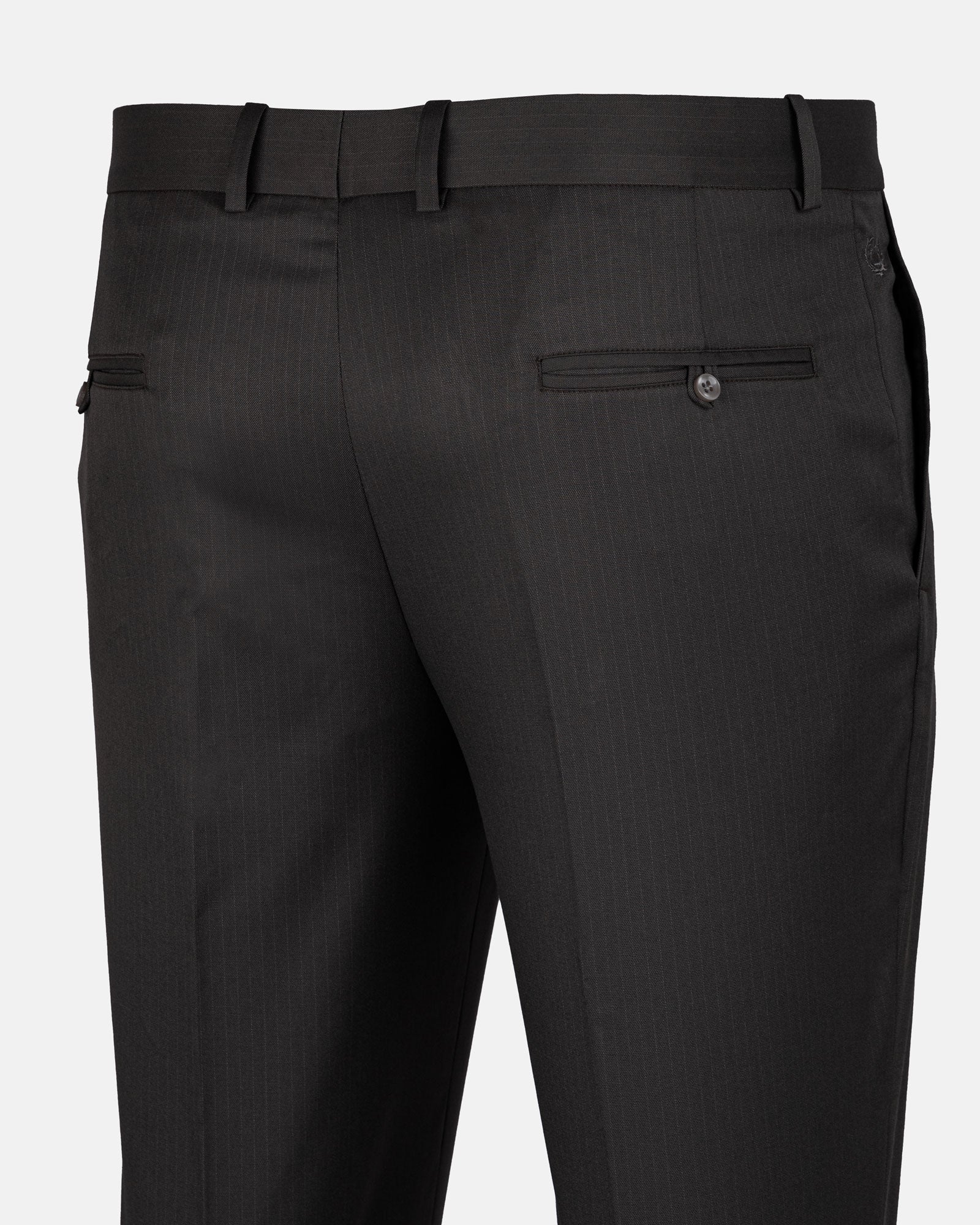 Beans Onyx Grey Stripe Formal Cotton Pant - John Ellies