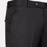 Beans Onyx Grey Stripe Formal Cotton Pant